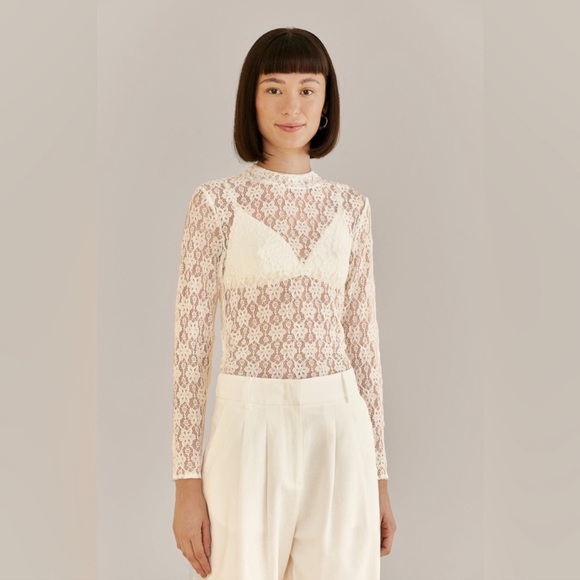 NWT FARM RIO LACE TOP - Picture 1 of 6